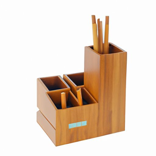 3 Compartments Office Desktop mango wood stationary organizer Stationary Accessories LG-B053 Pen Holder with