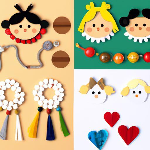 Bộ trang sức nhân vật giáo dục Montessori dành cho trẻ em Bộ đồ trang sức tự làm Học tập Đồ chơi nỉ xếp hình thủ công dành cho trẻ em