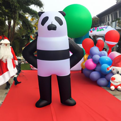 Kostum Santa Klaus Kostum Maskot Kutub Panda Tiup untuk Dekorasi Kostum Parade untuk Festival Menyesuaikan Tiup Mewah