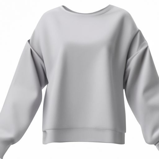 Neck Long Sleeves Wide long-sleeved half-finger sweatshirt V Neckline Ribbed Trims Cotton Sweatshirts Pearl Grey Varsity Sweatshirt Crew