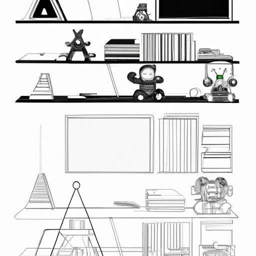 Double Sided Bookshelf Adjustable Multi-functional Magnetic toys for children Drawing Painting Board with table Art Educational Kids Black White