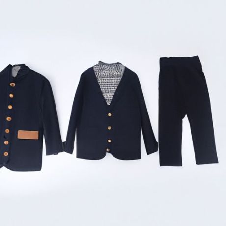 Terno infantil camisa listrada Blazer blazers camisa colete jaqueta colete calças 4 peças conjunto venda quente menino coreano cavalheiro