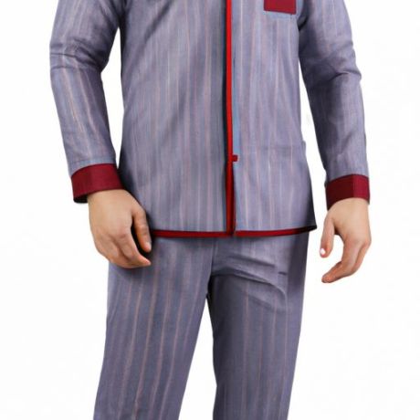 Pyjamas de nuit à manches longues en coton/polyester pyjamas à manches longues pour hommes d'hiver pyjamas biologiques vêtements de nuit pour hommes ensemble de pyjamas personnalisés en polaire française pour hommes