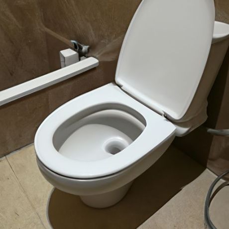 Toilet Sanitasi Keramik Satu Bagian dari Suite Mewah Dua Bagian Dipasang di Lantai Hotel Modern Bulat 1 TAHUN Toilet Siphonic S-trap Dual-flush