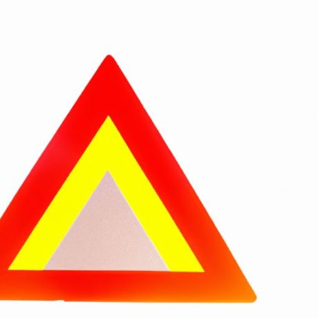 คำเตือนสามเหลี่ยม สีแดง สีเหลือง ความปลอดภัยสำหรับผงแห้งแบบสะท้อนแสง