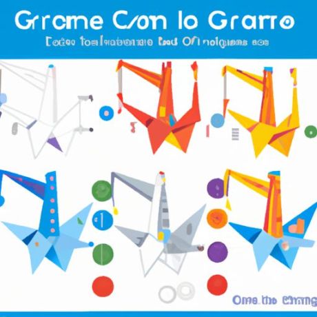 jogo de origami, guindaste de origami manual 3D para pré-escola, conjunto de jogos de jardim de infância Cor infantil DIY
