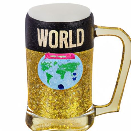 新しいデザイン ワールド カップ キラキラ パーティー ビール ジョッキ バー サッカー選手権ガラス ビール ジョッキ ワールド カップの形のビール ジョッキ