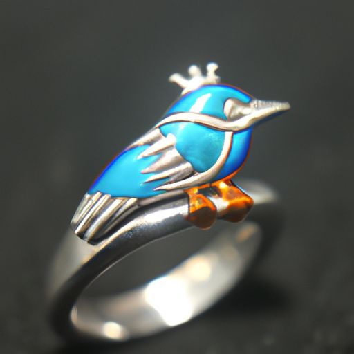 Ring Colorful Enamel Bird silver toe rings Adjustable Ring for Women Party Fine Jewelry Gift JEEVA 925 Sterling Silver Kingfisher Opening
