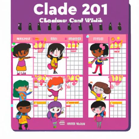 Kalender für Studenten, Büro, Check-in, beste Qualität, Tischkalender 2024, Lesezeichen, Tischkalender, niedlicher Cartoon