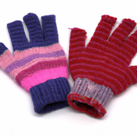 Đan acrylic trẻ em ma thuật găng tay cụt ngón cho trẻ em thể thao ngoài trời găng tay dệt kim bán buôn giá rẻ dễ thương mùa đông ấm áp