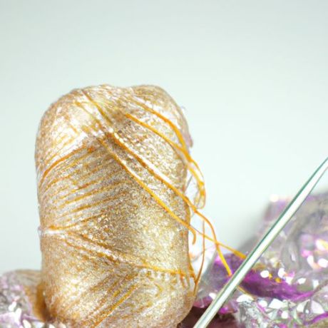 knitted crochet yarn Knitted yarn hand knitting for weaving crochet metal gold yarn Wholesale magic candy color Glitter hand