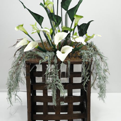 Vaso Composizione floreale Vaso grande nostalgico Composizione floreale Soggiorno Cesto di fiori intrecciati a mano in bambù