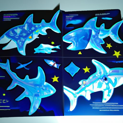 Puzzle lumineux en papier requins de l'océan, jouet éducatif, jouets d'intelligence pour enfants, 46 pièces