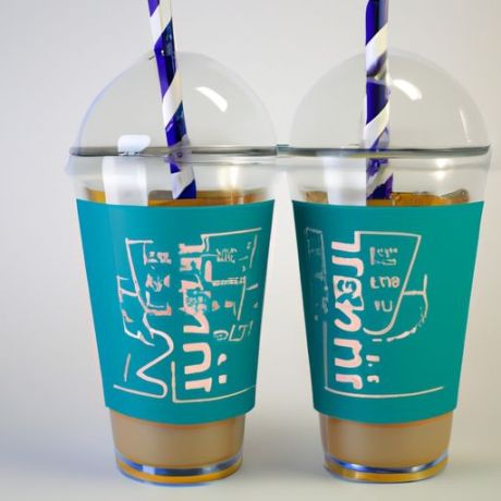 dubbellaags koffiereisdrinkbekers 12 16 met rietjes Aangepast logo Herbruikbaar plastic creatief