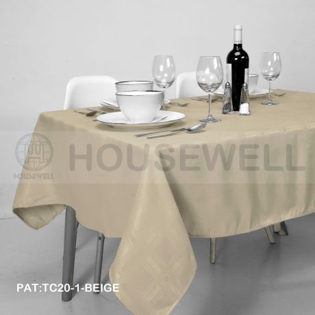 Jacquard Polyester Table Cover, machine washable , No smell,Mildew Resistant , Heavy Duty,Comfortable to touch